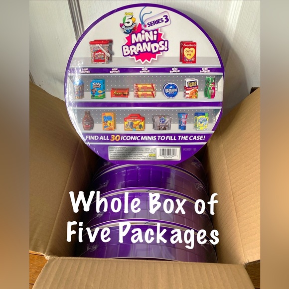 Whole Box 5 Pieces Zuru 5 Surprise Mini Brands Collector's Case - Lot Of 5 - Picture 1 of 5